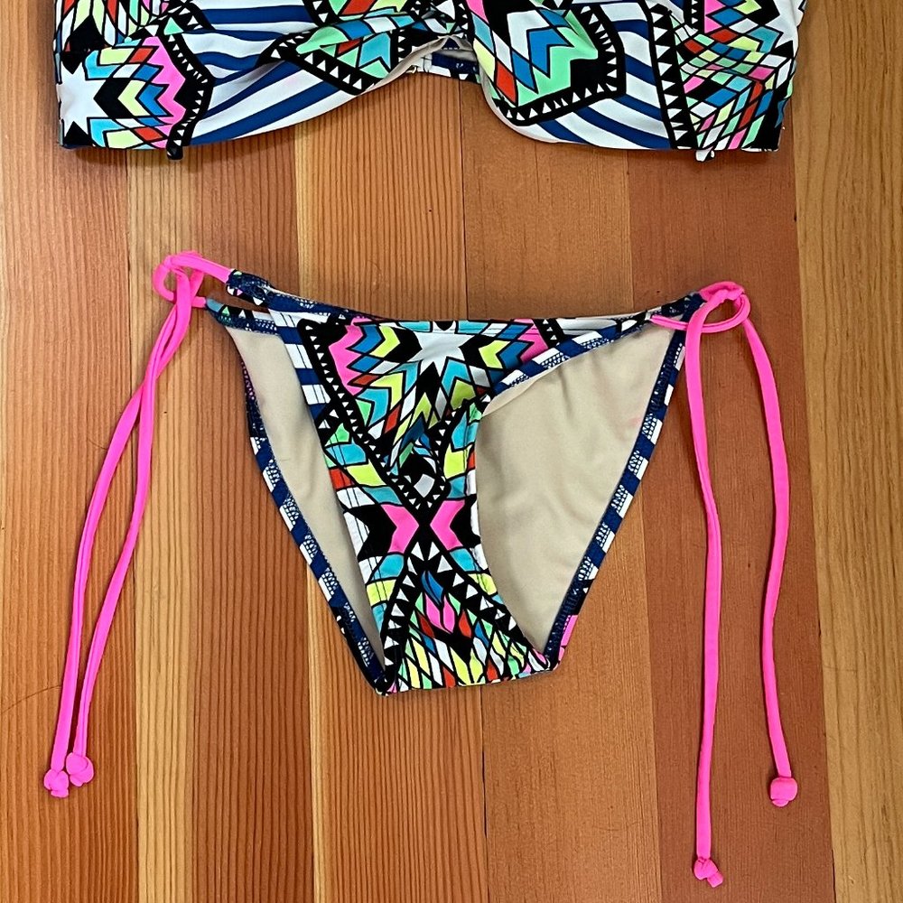 Mara Hoffman Neon Print String Bikini Bottoms Small